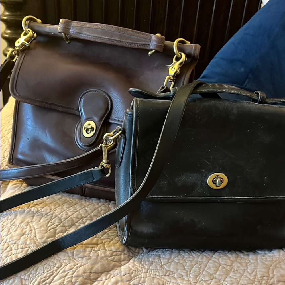 Classic Black and Brown Leather Men's Bags